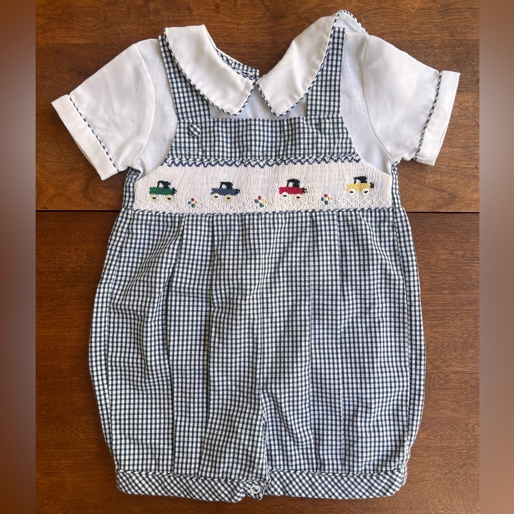 Hand smocked classic romper - 12m